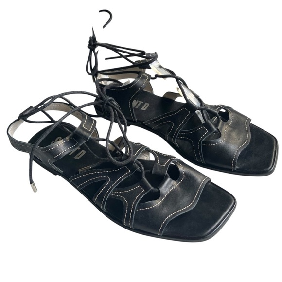 Anthropologie Silent D Gladiator Satelli Tie-Up Sandals Size 38 7.5‎ 8 - Picture 4 of 7